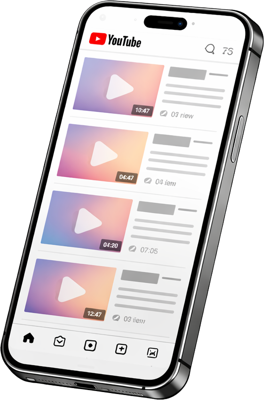 Móvil mostrando contenido para redes sociales en YouTube
