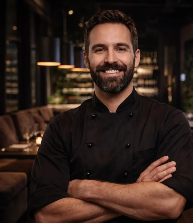 Retrato del chef de Cobalto